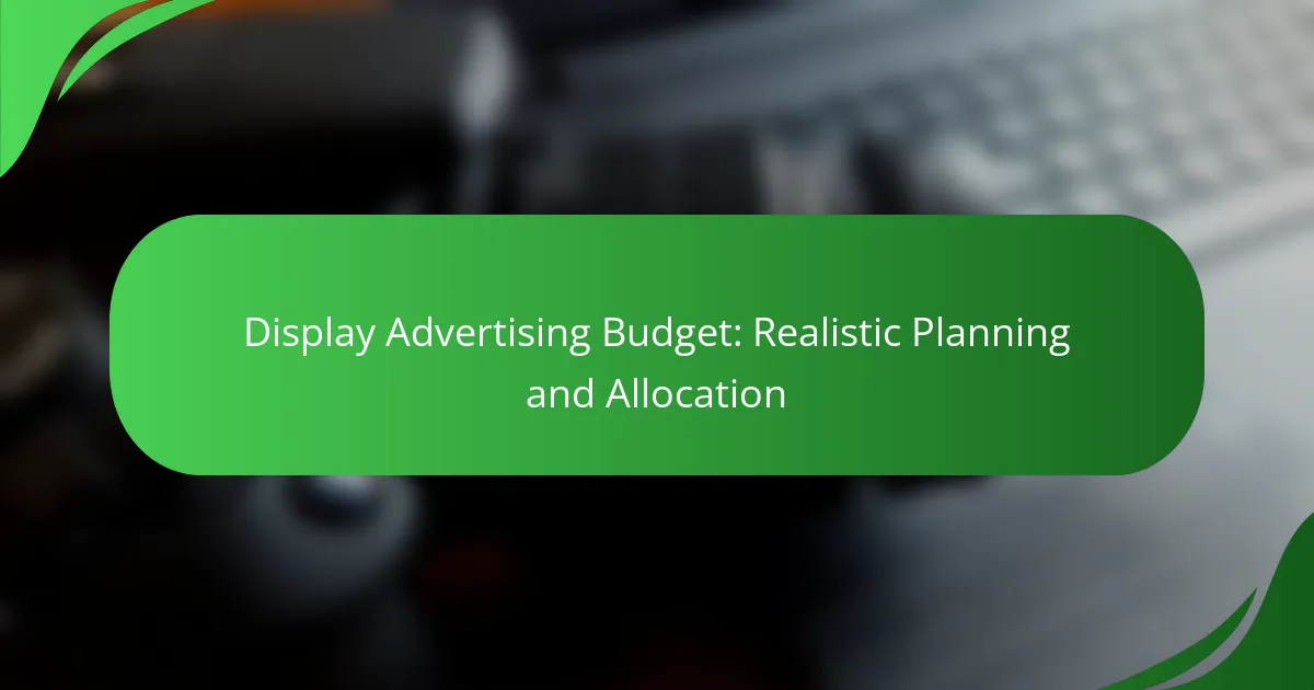 Display Advertising Budget: Realistic Planning and Allocation