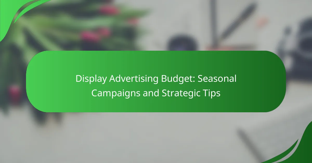 Display Advertising Budget: Seasonal Campaigns and Strategic Tips