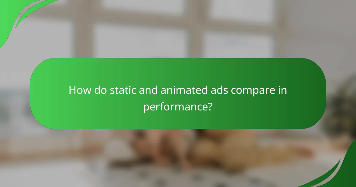 How do static and animated ads compare in performance?
