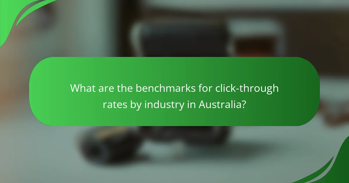 What are the benchmarks for click-through rates by industry in Australia?
