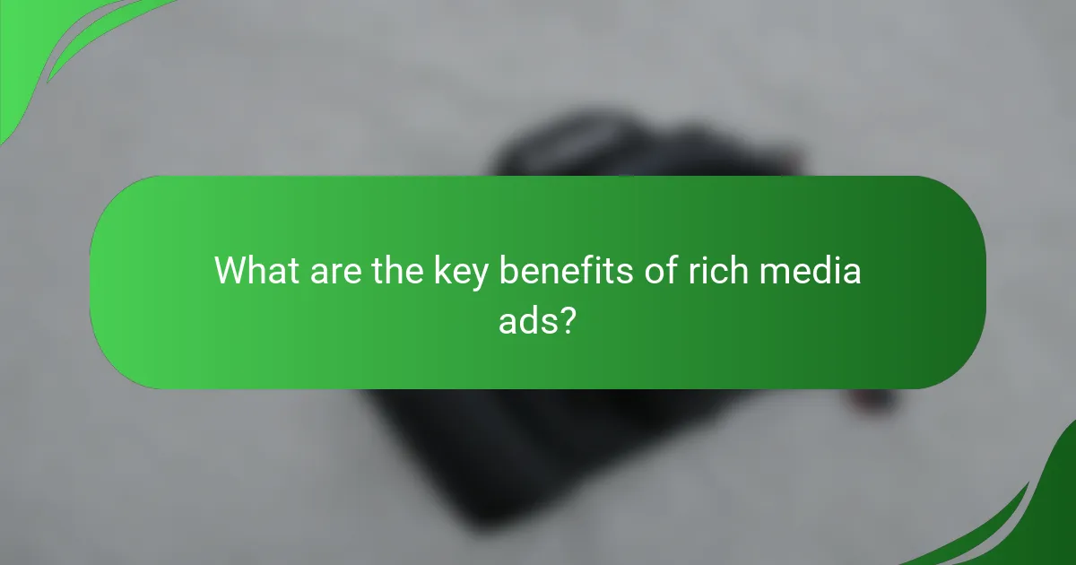 What are the key benefits of rich media ads?