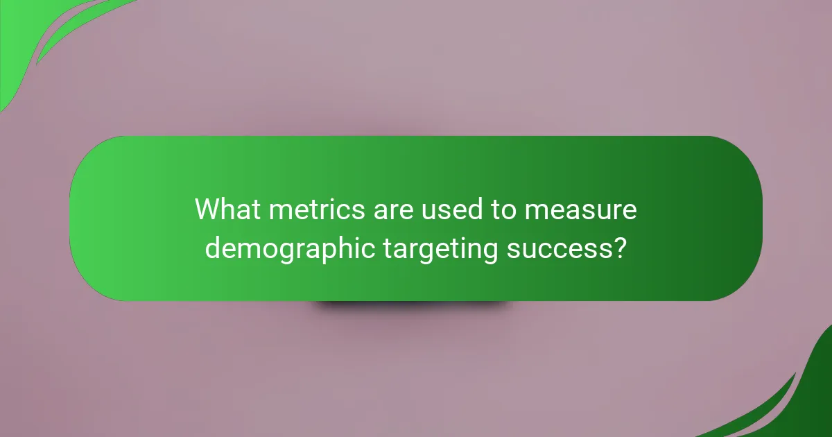 What metrics are used to measure demographic targeting success?