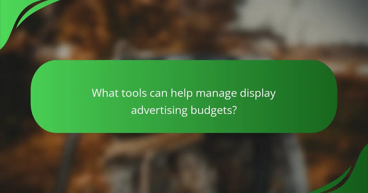 What tools can help manage display advertising budgets?